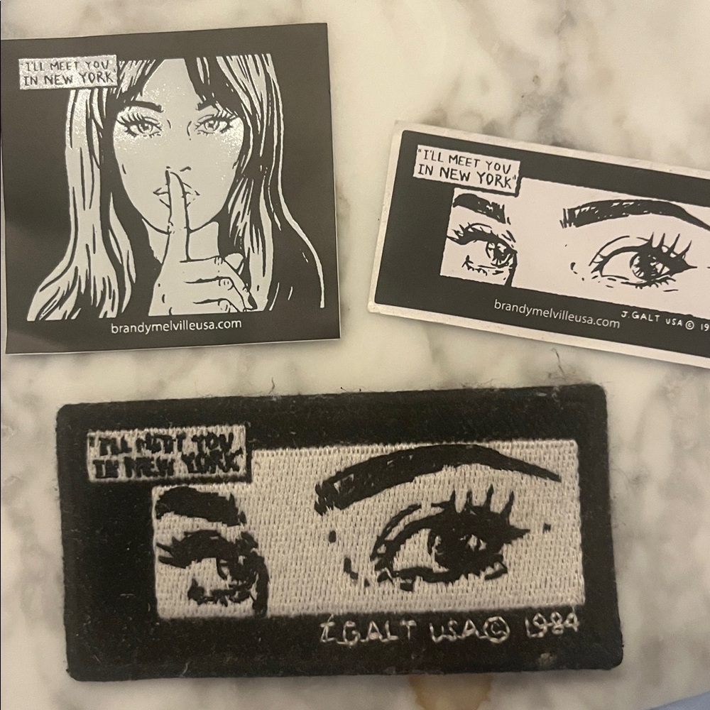 Brandy Melville heavy duty patch & 2 stickers